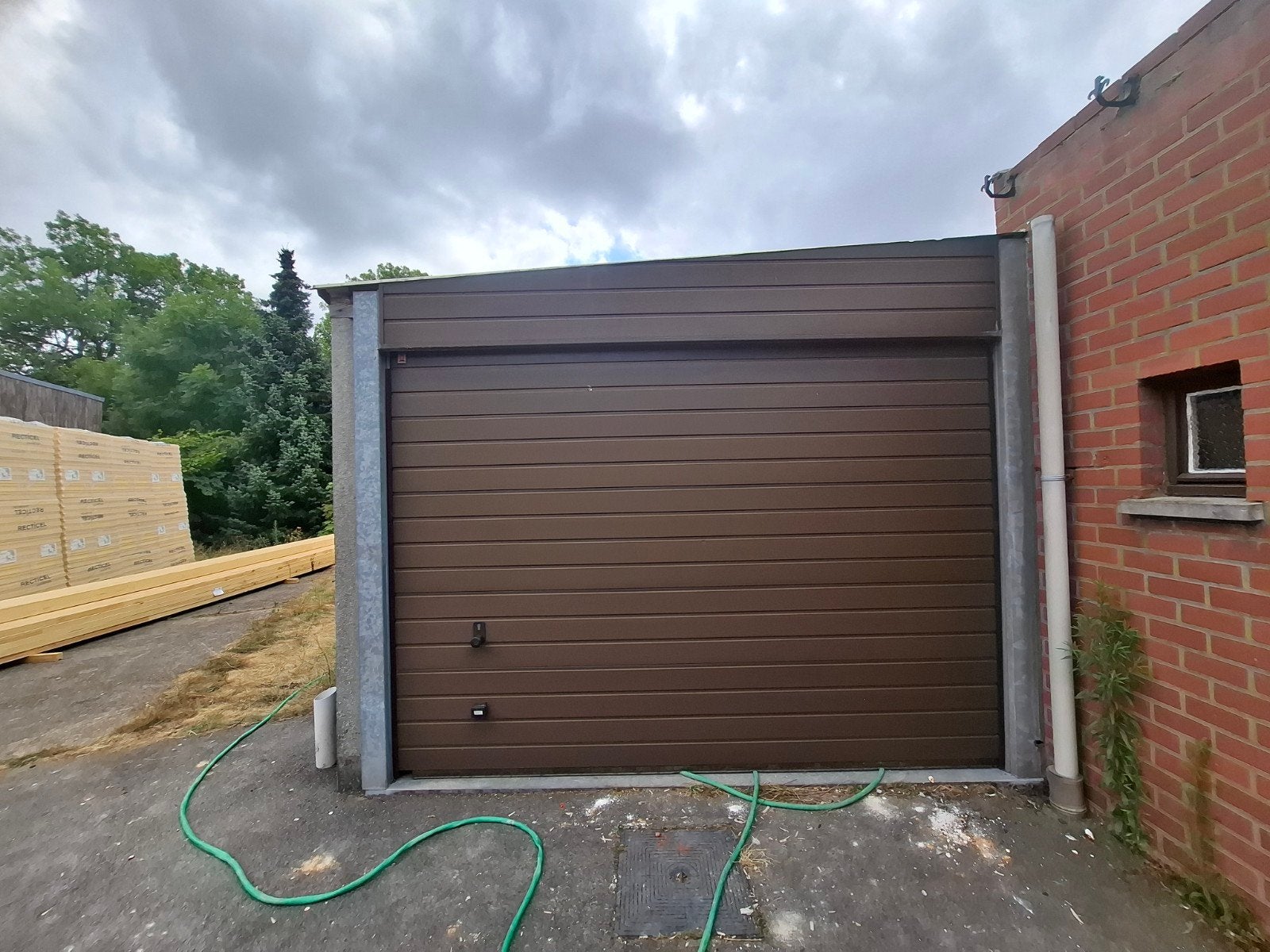 Porte de garage marron de Hormann, Enlèvement, Utilisé, 200 cm ou plus, 200 cm ou plus