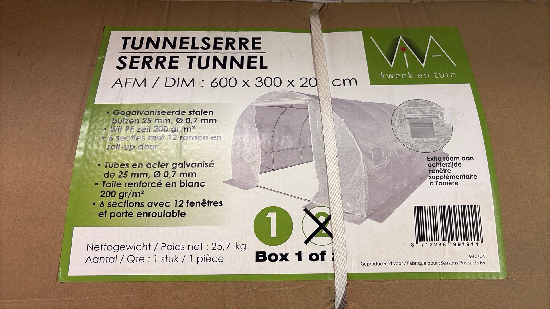 Serre tunnel de haute qualité 600x300x200 cm neuve, Jardin & Terrasse, Enlèvement, Neuf