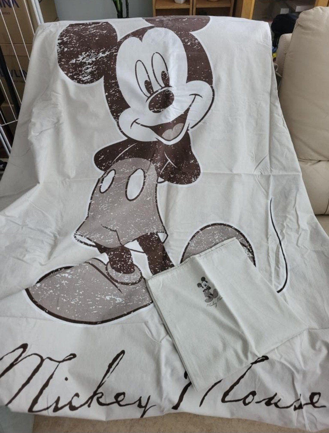 Housse de couette Mickey, Enlèvement ou Envoi, Beige, Housse de couette