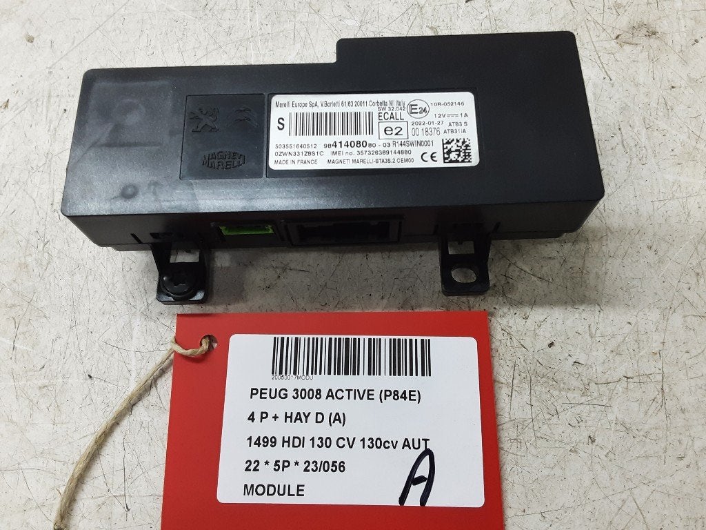 COMPUTER Peugeot 3008 II (M4 / MC / MJ / MR) (9841408080), Gebruikt, Mevr. I. Hauben, Rue de l'Espoir 34 34
4030  GRIVEGNÉE, BE