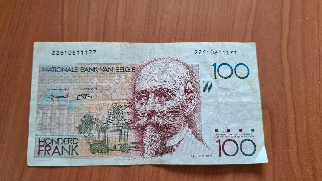 Bankbiljet 100 Belgische frank Beyaert, Ophalen of Verzenden, Los biljet
