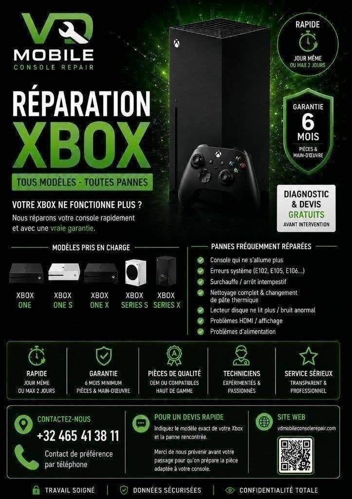 Réparation Xbox Series X / Series S, Consoles de jeu & Jeux vidéo, Consoles de jeu | Sony PlayStation 5, Enlèvement ou Envoi, Reconditionné