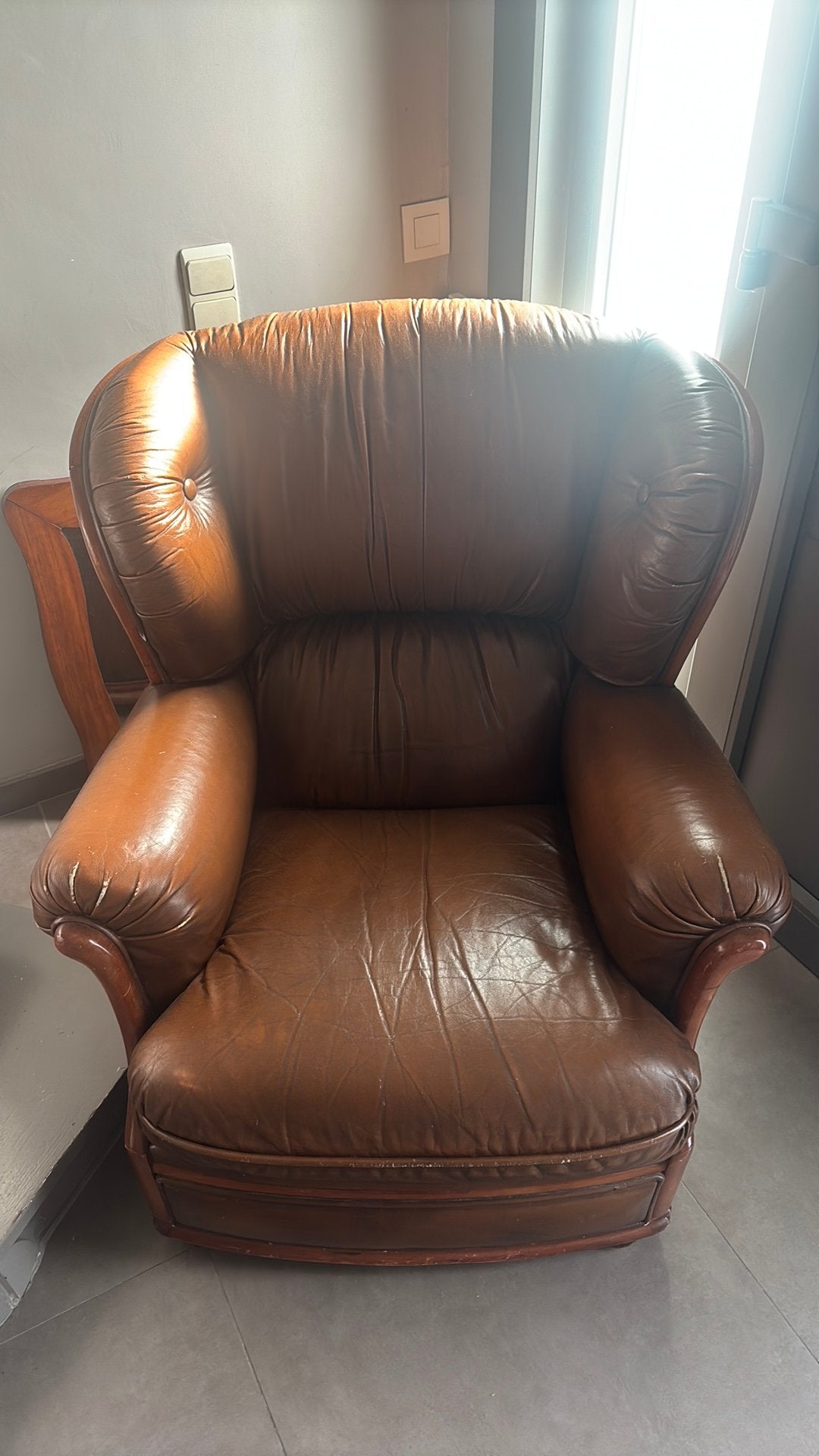 Vintage eenzit, Huis en Inrichting, Ophalen, Gebruikt