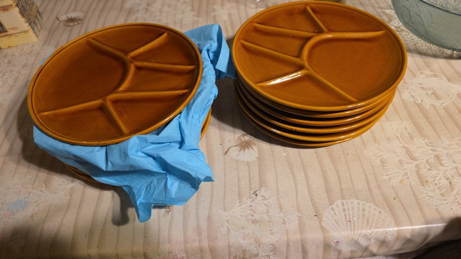 Lot 12 Assiettes à Fondue Vintage Caramel, Enlèvement ou Envoi