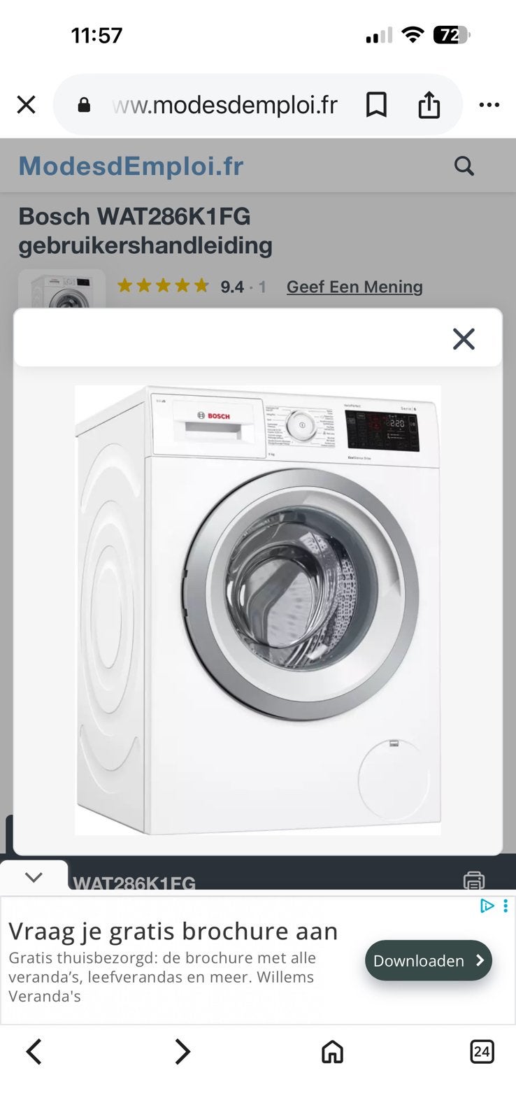 Wasmachine bosch serrie6, Elektronische apparatuur, Wasmachines, Ophalen, 1200 tot 1600 toeren, Gebruikt, 8 tot 10 kg