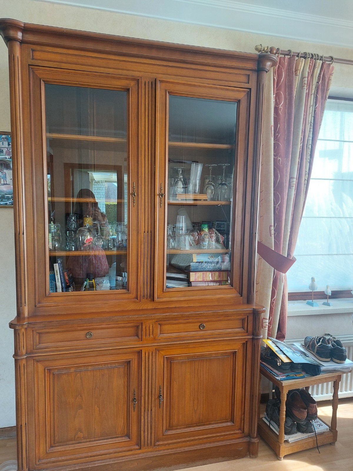 Salon Louis XVI grande table, meuble, buffet + chaises, Antiek en Kunst, Ophalen