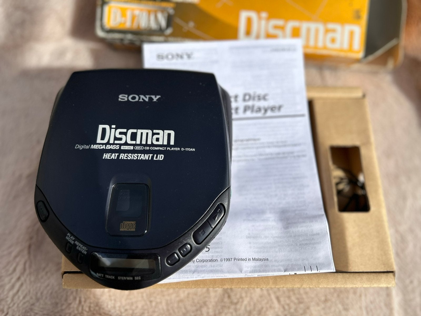 Sony Discman D-170AN avec boîte d'origine, manuel,..., Enlèvement ou Envoi, Discman