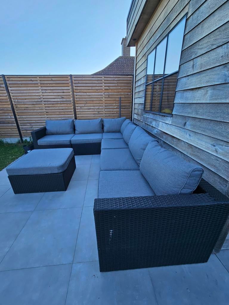 ​XXL Bristol Loungeset (7-pers) – All-Weather kussens, Tuin en Terras, Tuinsets en Loungesets, Loungeset, Aluminium, Hocker, Ophalen