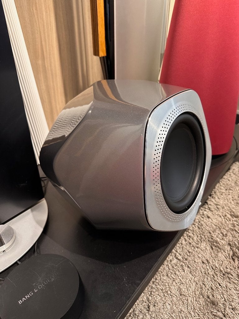 Bang & Olufsen Beolab 19 Silver subwoofer WISA - B&O, Audio, Tv en Foto, Subwoofer, Info@bang-olufsen.dk, Zo goed als nieuw, Bang & Olufsen