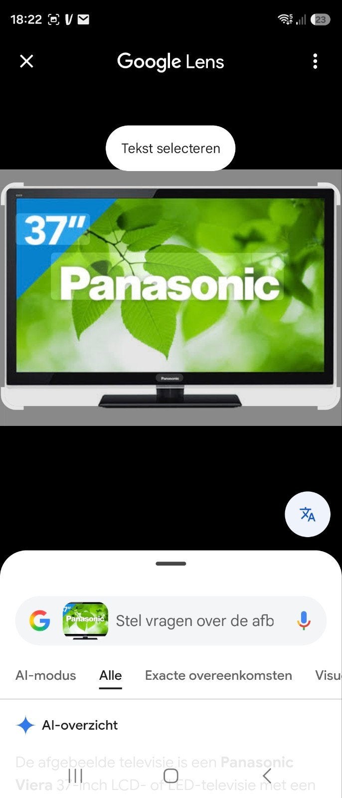 panasonic TX-L37e5e, Audio, Tv en Foto, Ophalen, LCD, Panasonic