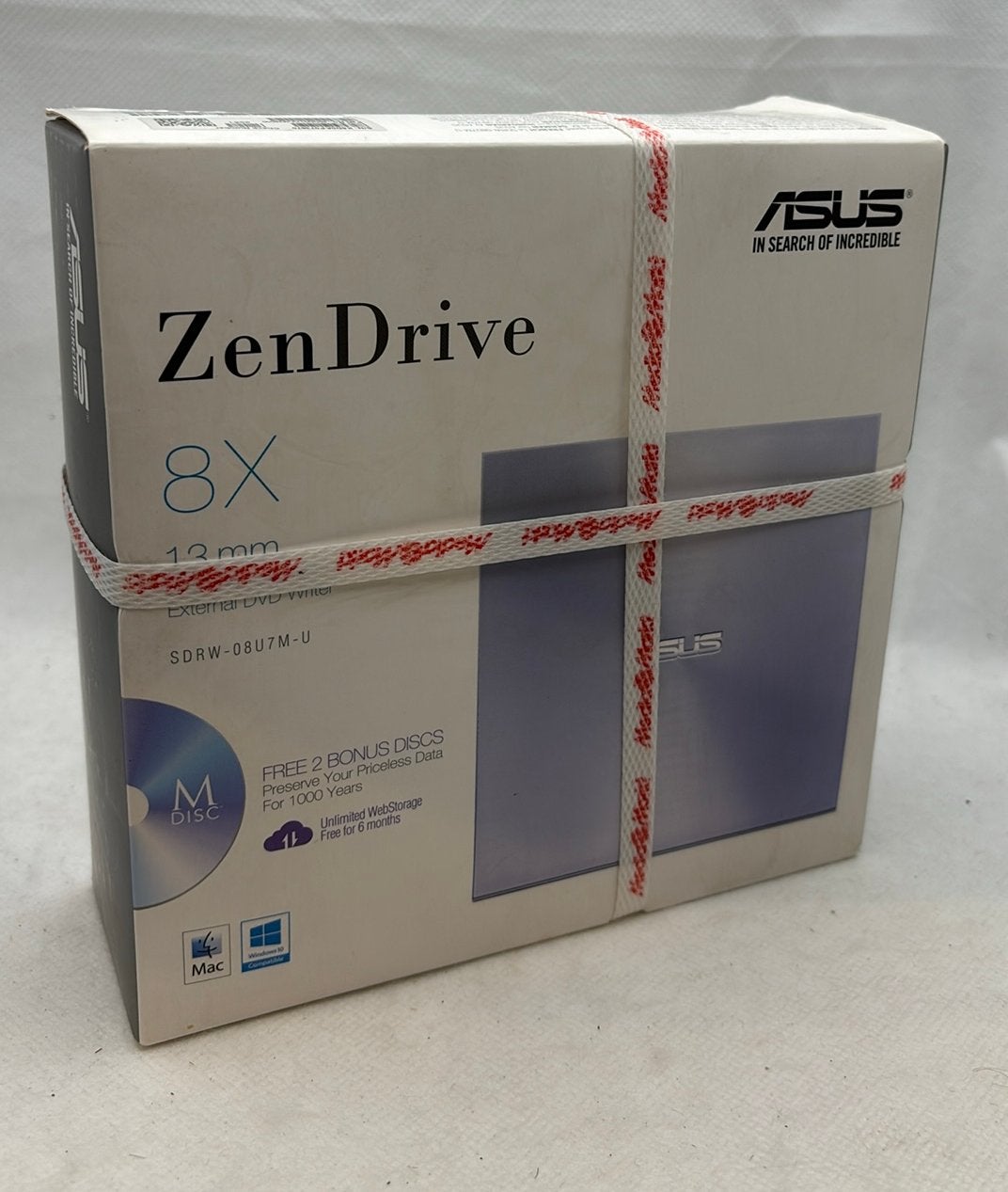 ASUS ZenDrive 8X External USB DVD Writer SDRW-08U7M-U, TV, Hi-fi & Vidéo, Lecteurs DVD, Enlèvement ou Envoi, Neuf