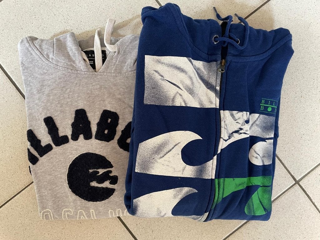Billabong hoodie en vest maat S en M, Kleding | Heren, Truien en Vesten, Ophalen of Verzenden, Zo goed als nieuw, Billabong, Grijs