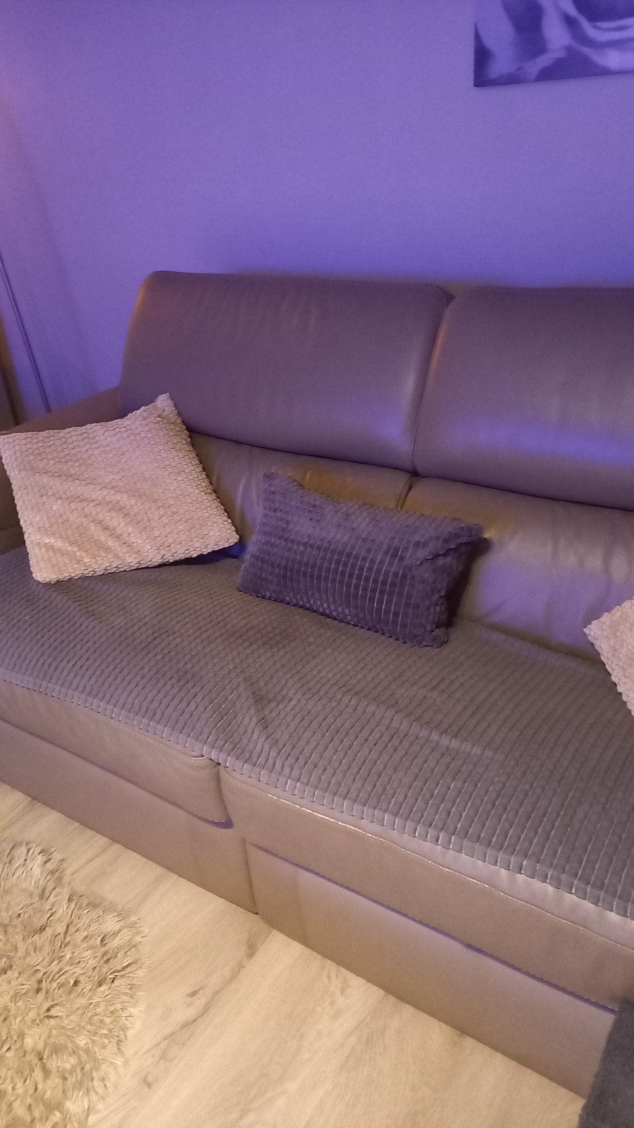 Lederen 3 zit, Ophalen, Gebruikt, Leer, 200 tot 250 cm