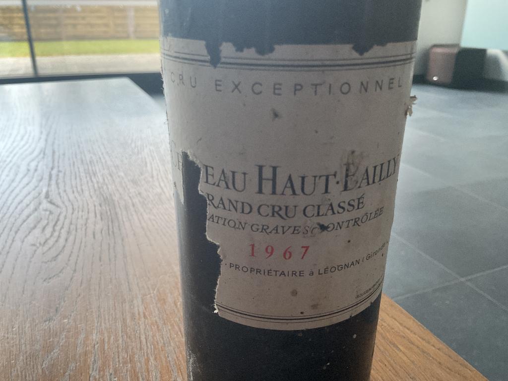 Wijn grand cru classe château haut Bailly 1967, Verzamelen, Ophalen, Frankrijk, Nieuw, Rode wijn