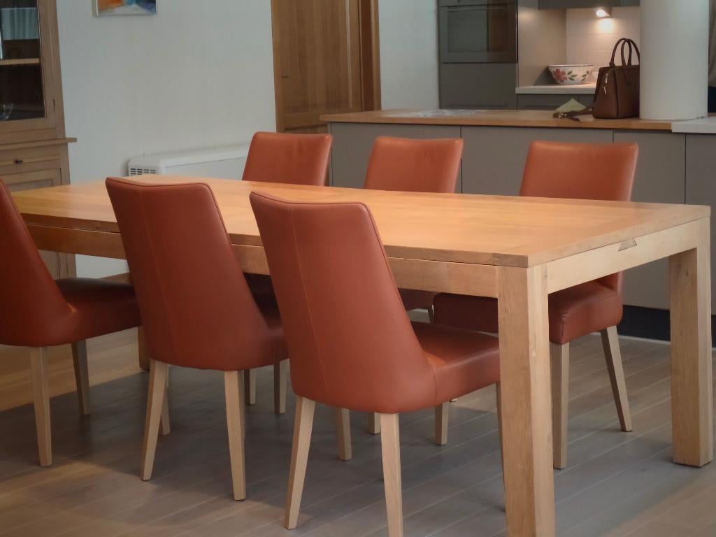 Vol Eiken tafel 240/360 - 100, Huis en Inrichting, Tafels | Eettafels, Ophalen, 100 tot 150 cm, Eikenhout, 200 cm of meer