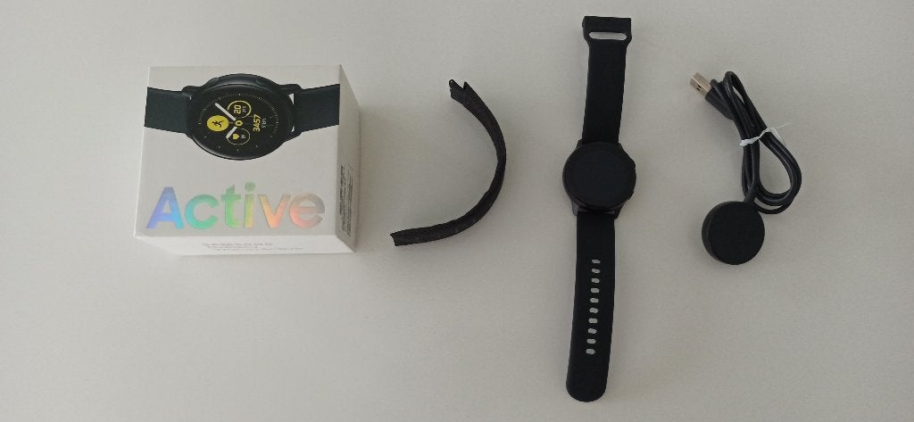 Samsung Galaxy Watch Active Black, Handtassen en Accessoires, Smartwatches, Ophalen of Verzenden, Waterdicht, Hartslag, Gebruikt