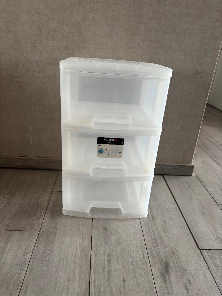 Allibert kunststof ladeblok 3 laden – wit/transparent, Zo goed als nieuw, 3 of 4 laden, Minder dan 100 cm, 25 tot 50 cm