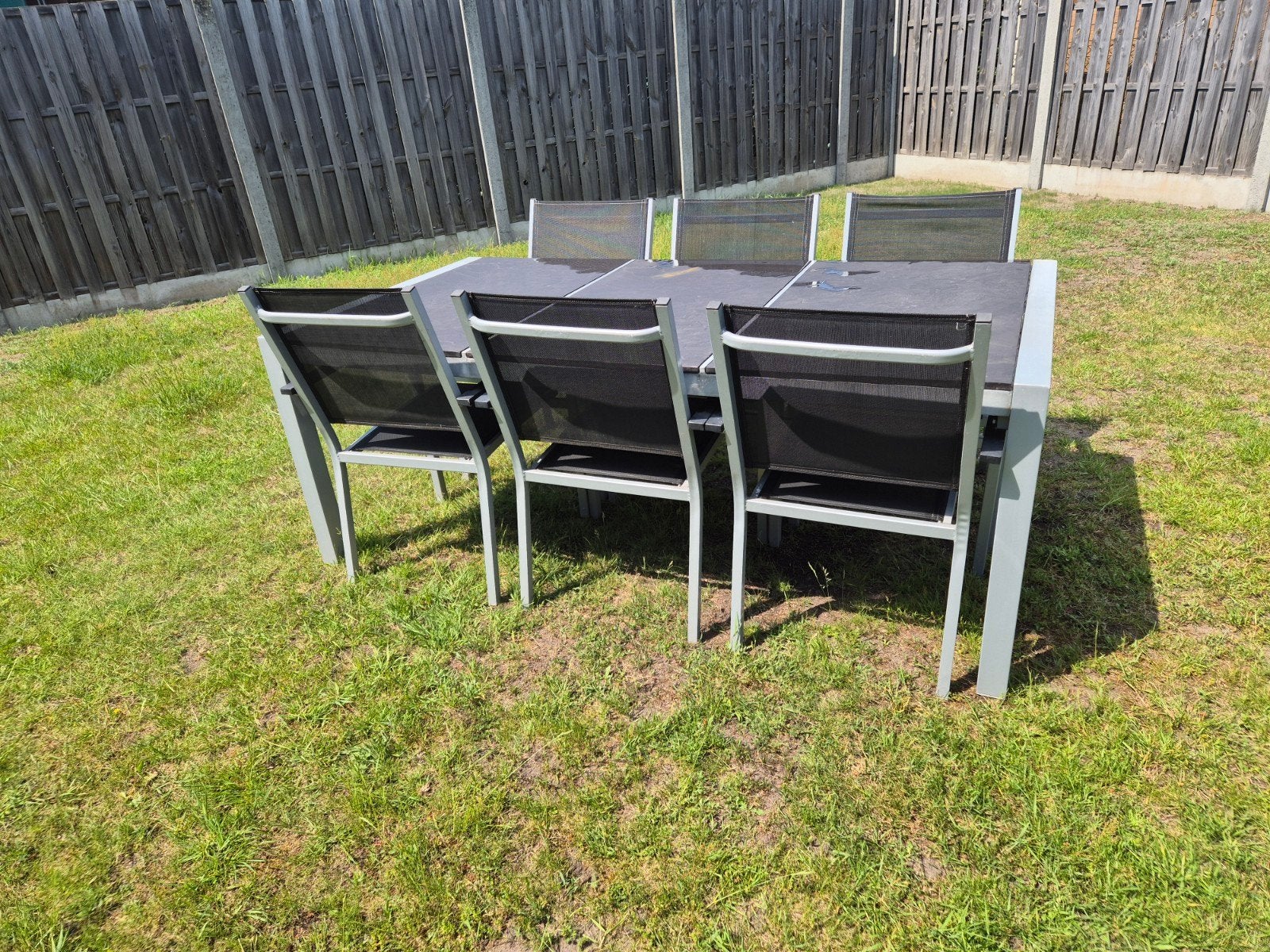 Tuinset tafel en 6 stoelen, Ophalen, Aluminium, Tuinset