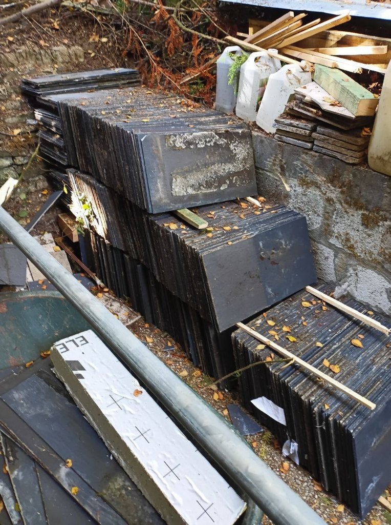 ardoises 60 x30 pour 100m2, Bricolage & Construction, Enlèvement, Utilisé, Gris, 15 m² ou plus