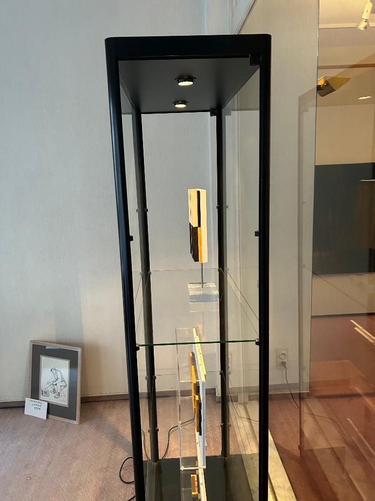 glazen vitrine etalage kast met lichtjes, Huis en Inrichting, Ophalen, Met plank(en), Gebruikt, 50 tot 100 cm