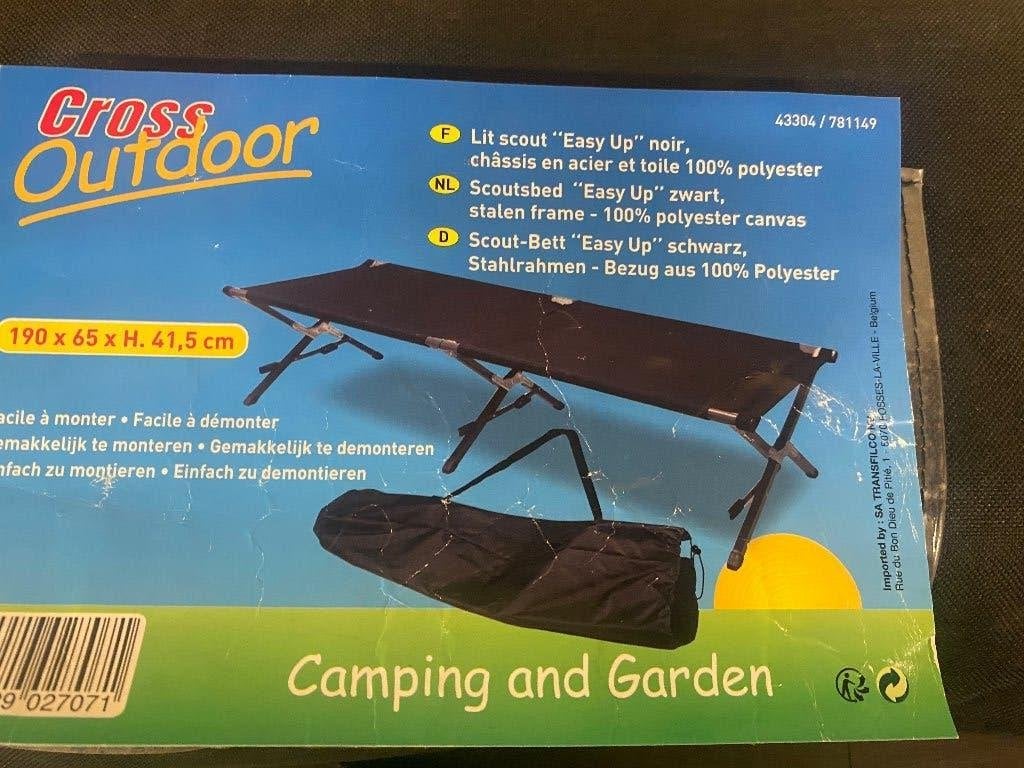 Lit de camp pliable Outdoor avec housse, Caravans en Kamperen, Ophalen, Gebruikt