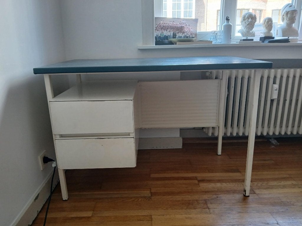 Bureau vintage, Vintage, Utilisé, Métal, Bleu