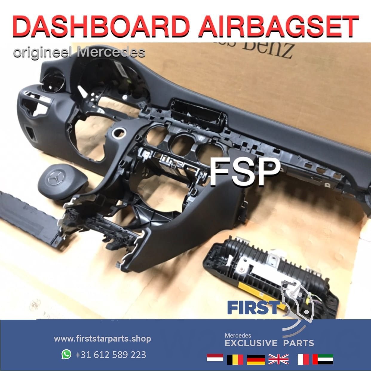 W205 C43 C63 AMG Dashboard airbag set Mercedes C Klasse leer