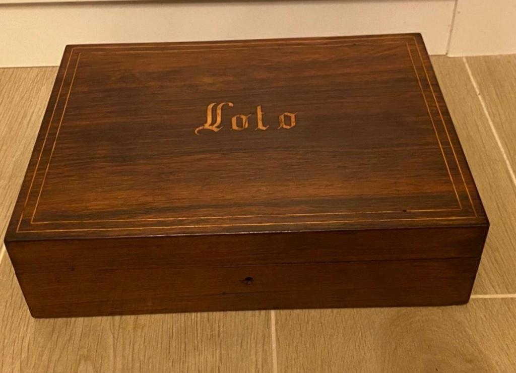 Coffret à loto en acajou avec contenu 19e siècle, Enlèvement ou Envoi