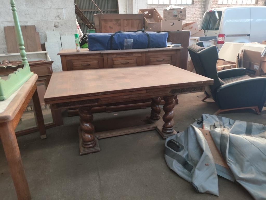 Mooie kasteeltafel in fineer, Antiek en Kunst, Ophalen
