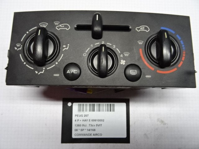 PANNEAU DE COMMANDE CLIMATISATION 207 / 207+ (WA / WC / WM), Kontakt-peugeot@peugeot.com, Utilisé, Peugeot Deutschland GmbH, Bahnhofsplatz
65423  Rüsselsheim, DE