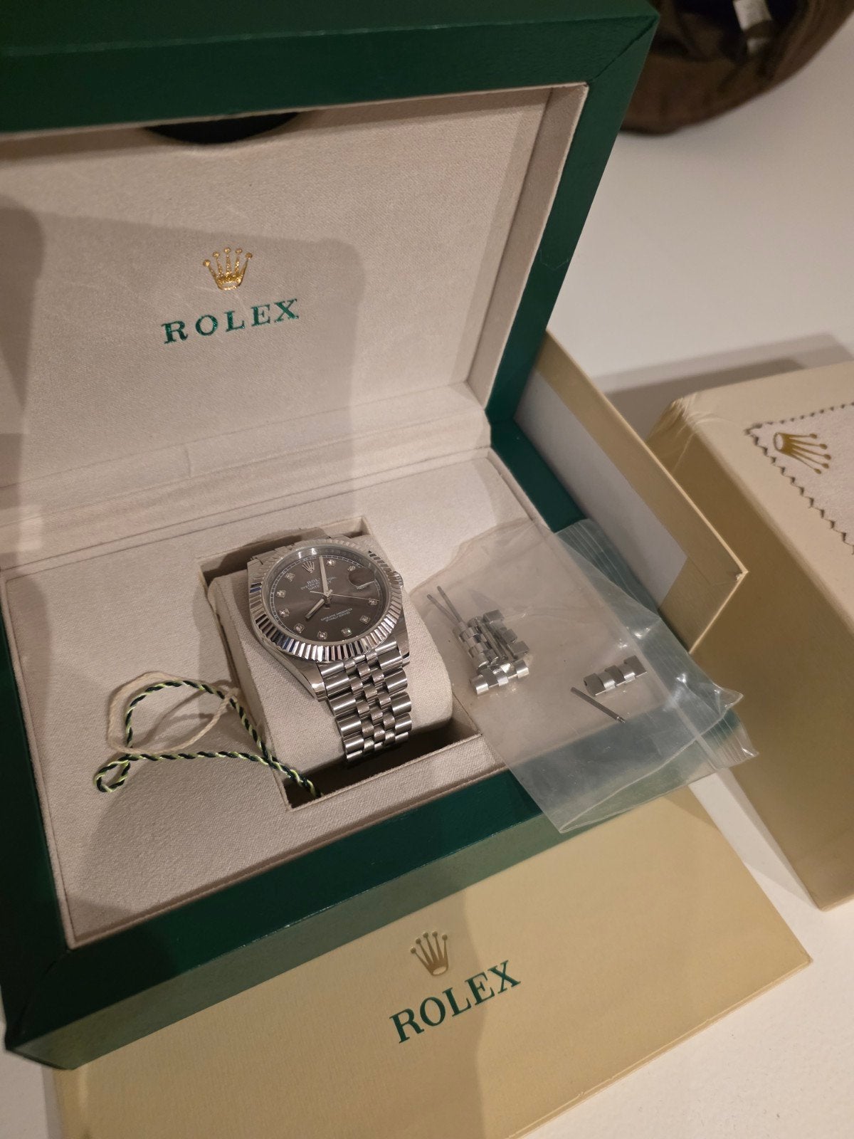 Rolex date just 40mm, Ophalen of Verzenden, Zilver