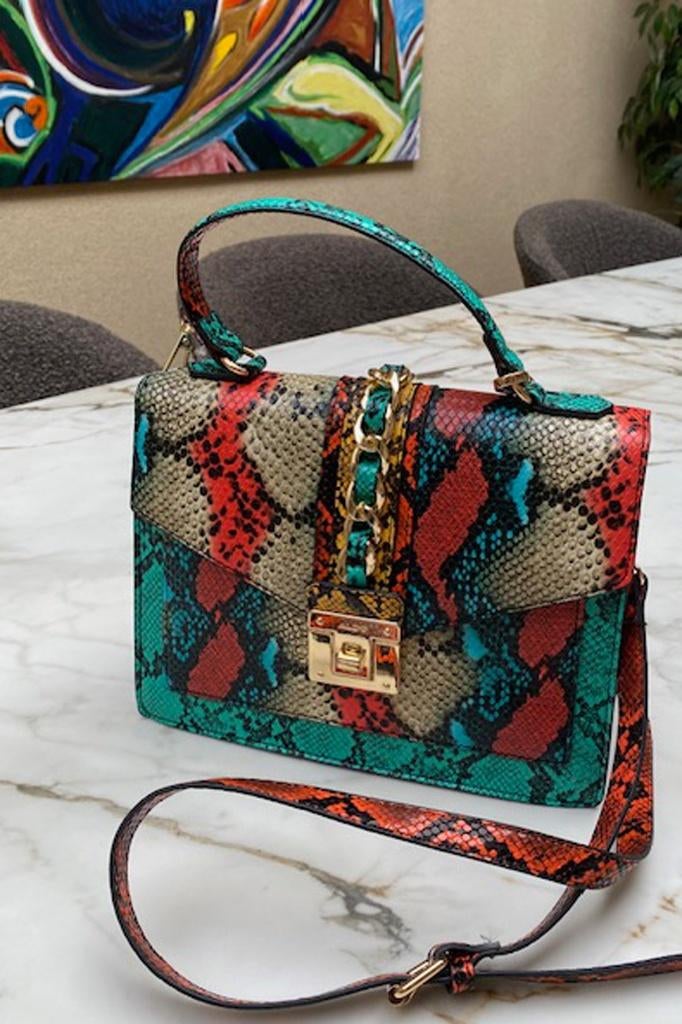 Handtas in felle kleurtjes, croco accent, Enlèvement ou Envoi, Neuf, Autres couleurs, Sac à main