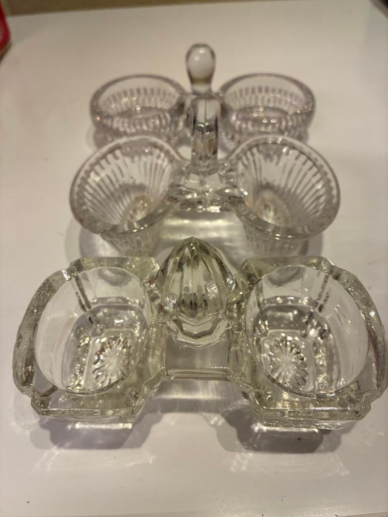 3anciens sel et poivre en cristal, Antiquités & Art, Enlèvement