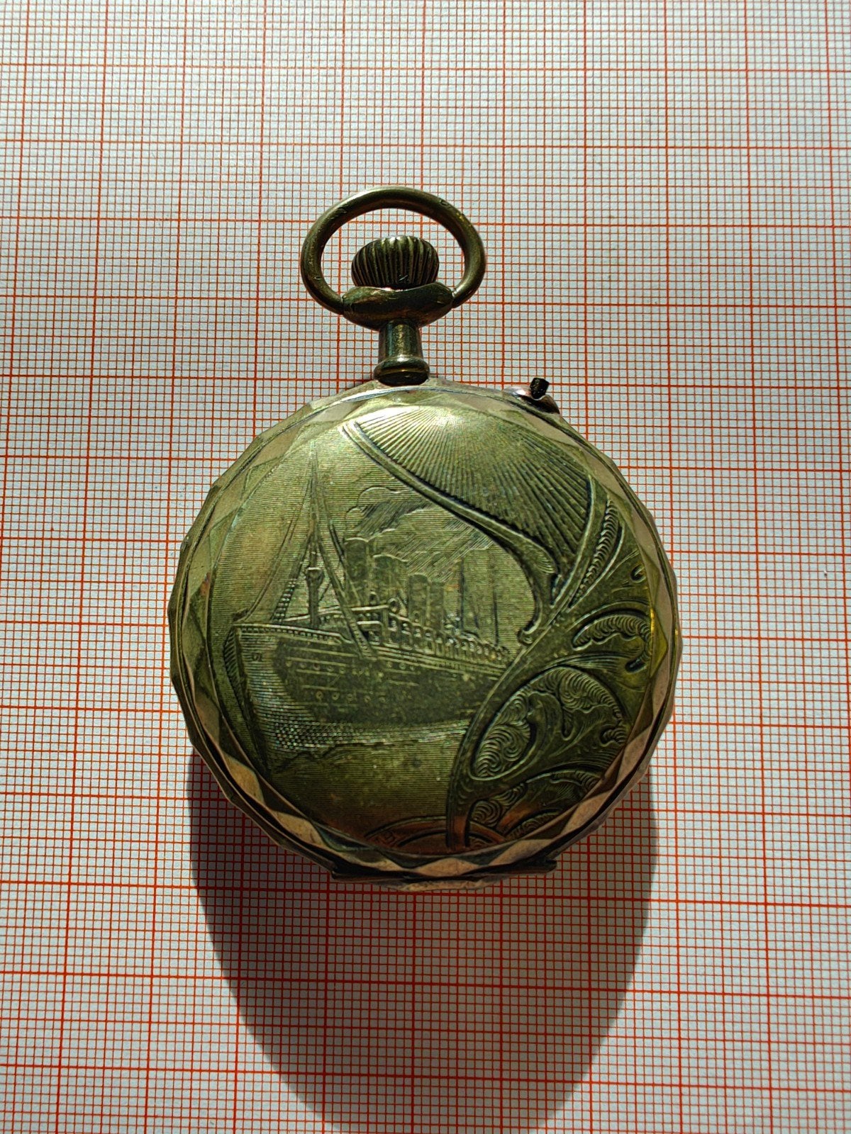 Antiek Zwitsers Zakhorloge "Titanic" stoombootgravure, Bijoux, Sacs & Beauté, Envoi, Autres matériaux, Montre de poche, Avant 1900