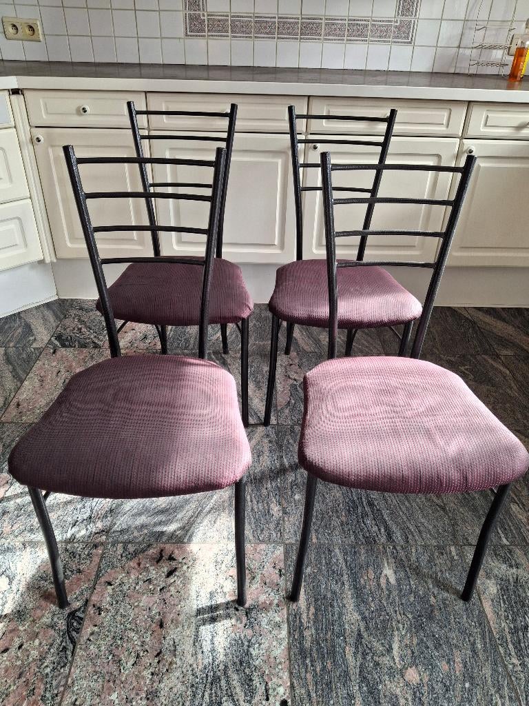 chaises de cuisine, Enlèvement, Comme neuf, Métal, Quatre
