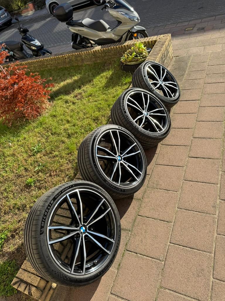 Originele BMW Velgen 5x112 met 4 NIEUWE Michelin banden, Auto-onderdelen, Banden en Velgen, Band(en), 19 inch, Ophalen