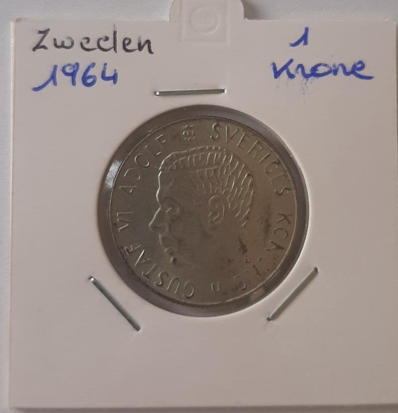 Suède 1 couronne 1964 argent, Enlèvement ou Envoi, Argent