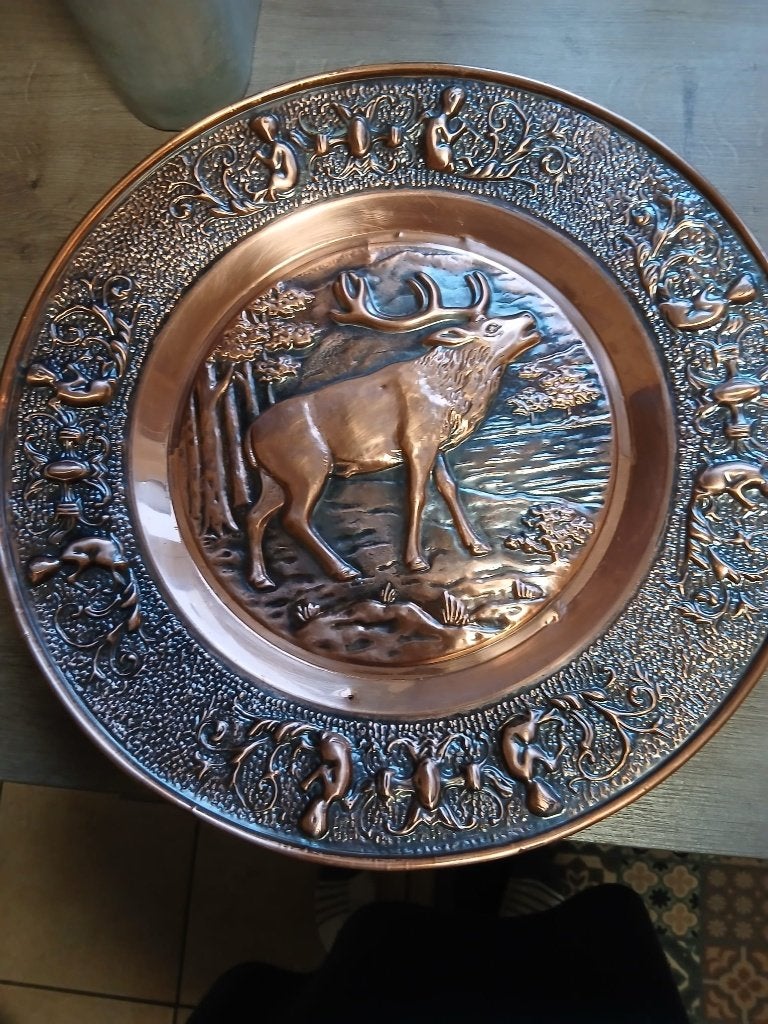 Assiette en cuivre, Antiquités & Art, Enlèvement, Cuivre