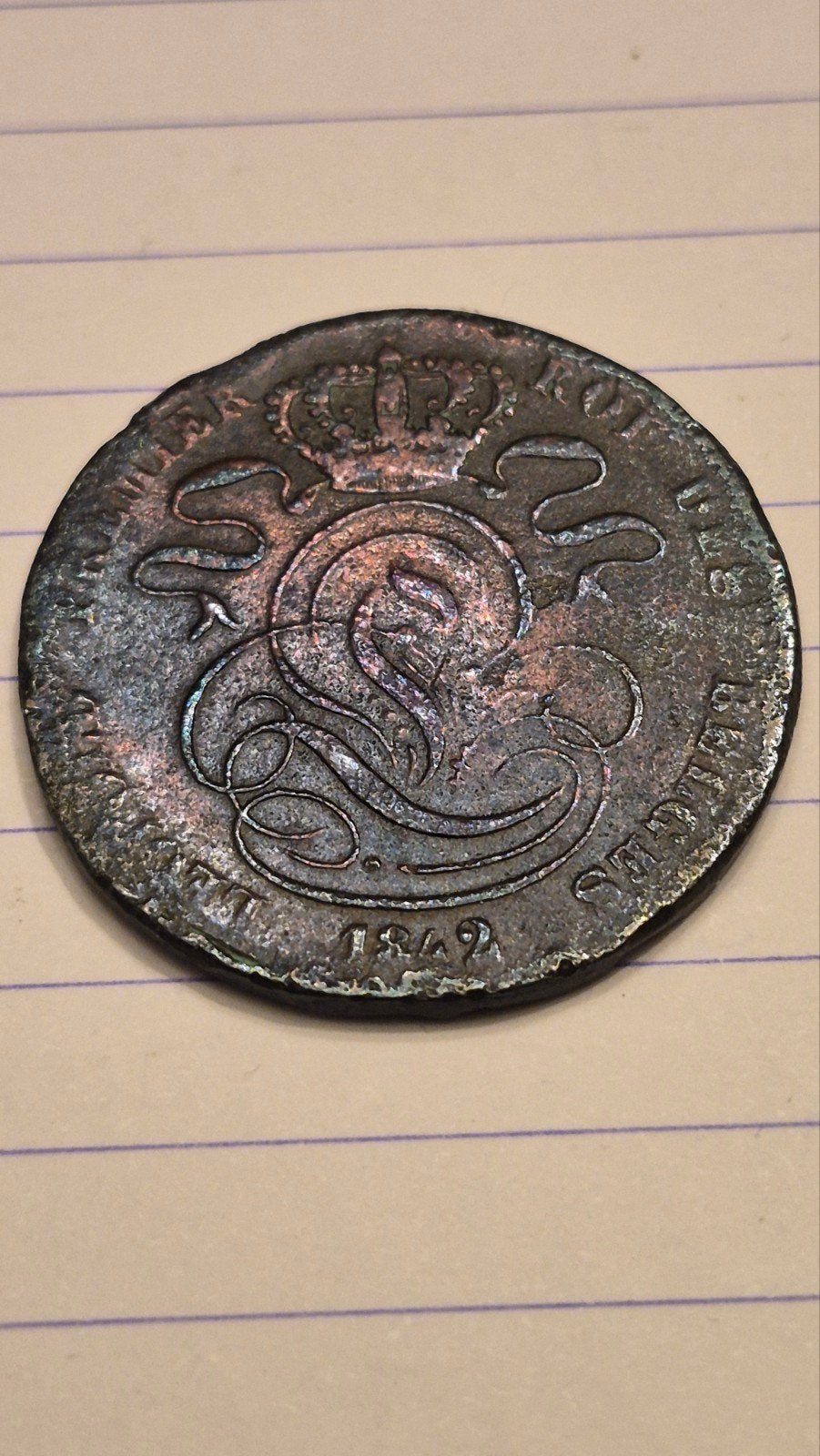 5 centiem 1842 koper leopold 1, Postzegels en Munten, Ophalen of Verzenden, Overig, Losse munt