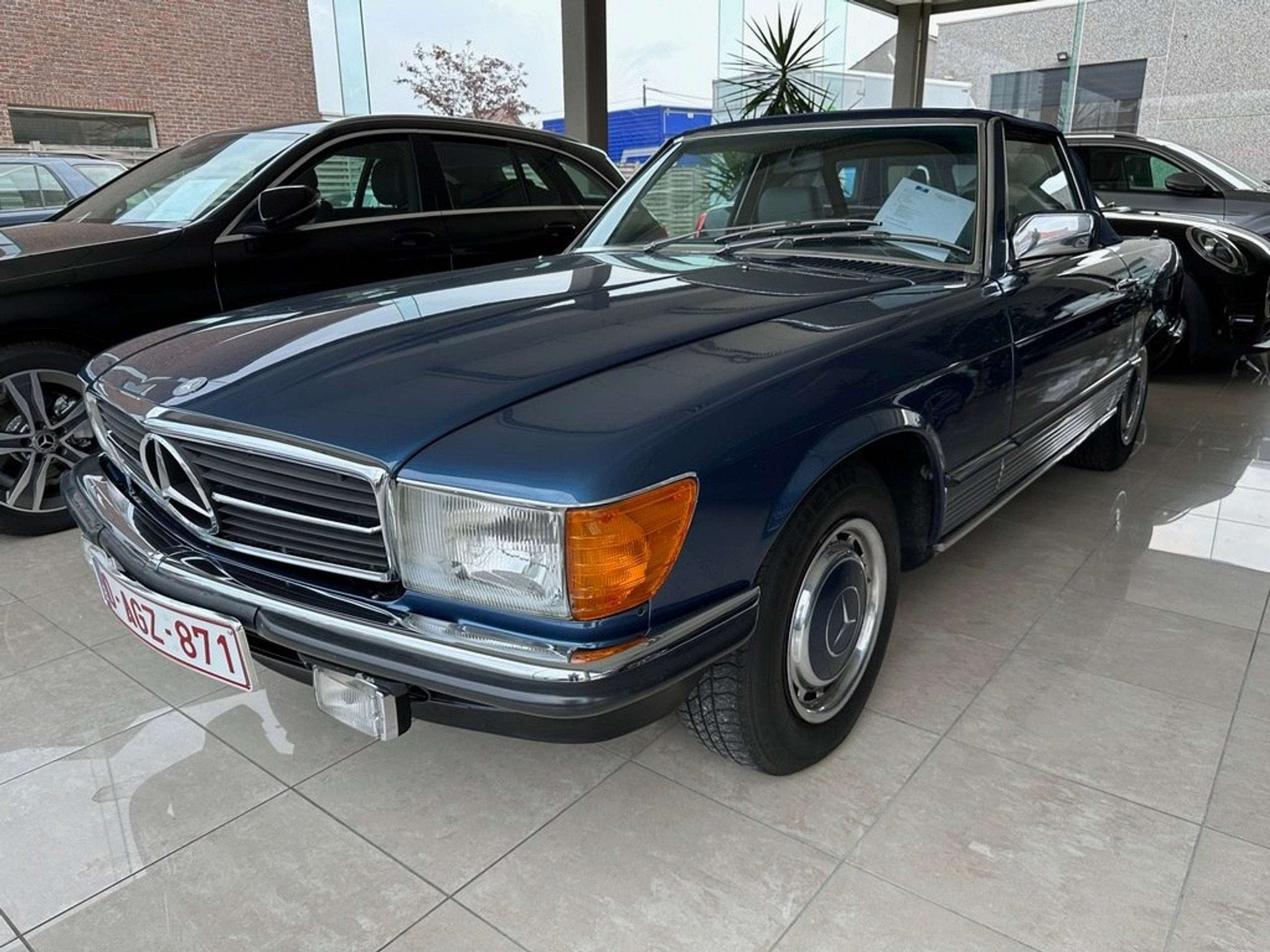 Mercedes-Benz SL-Klasse 280 Cabriolet Roadster|Volleder | Ra, Auto's, Achterwielaandrijving, Cabriolet, Blauw, Bedrijf