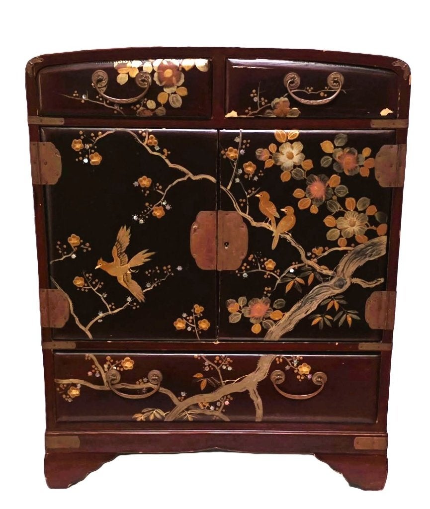 Grand meuble japonais, laqué nacré., Antiquités & Art, Enlèvement ou Envoi