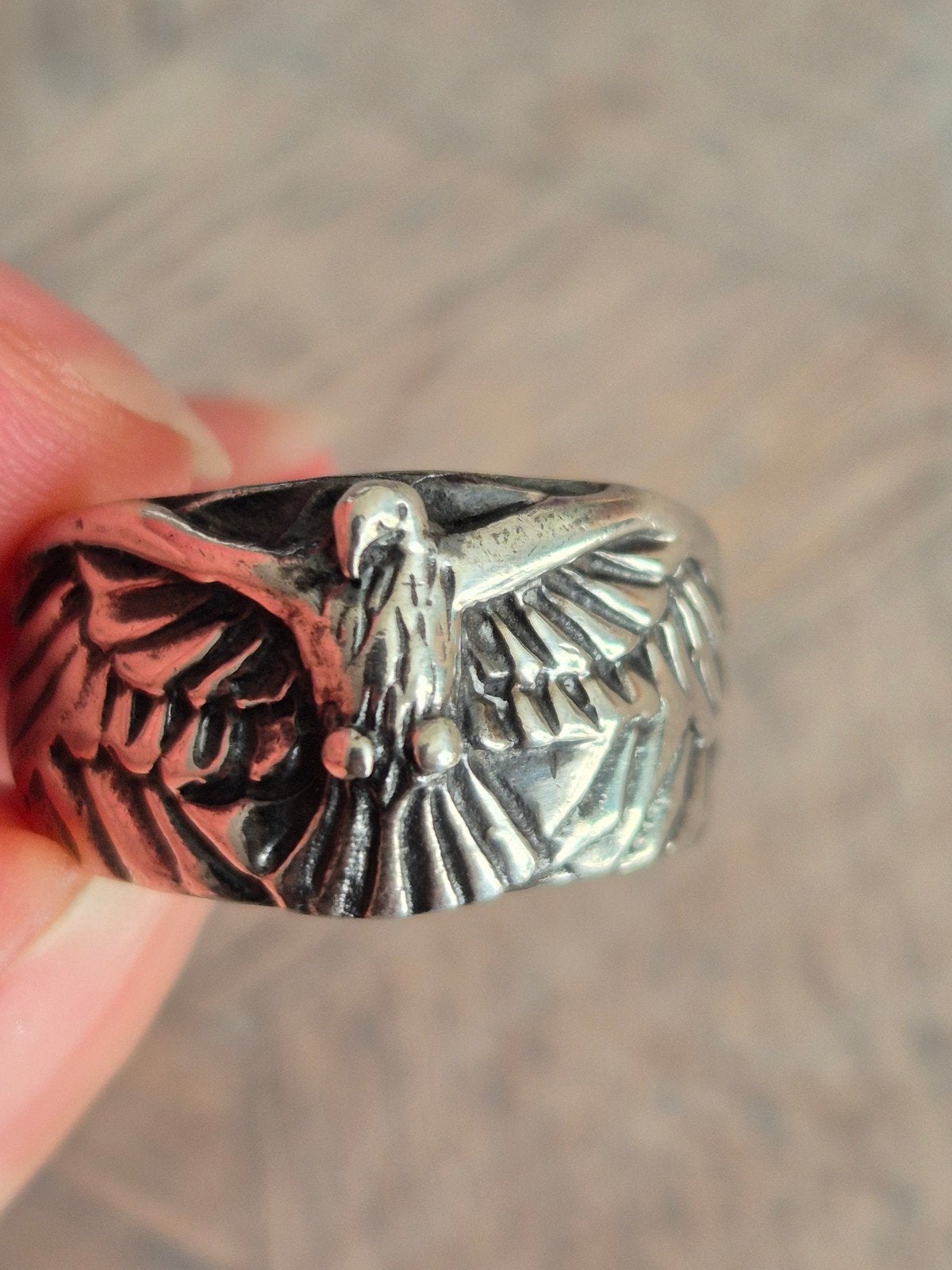 Zilveren ring adelaar, Ophalen of Verzenden
