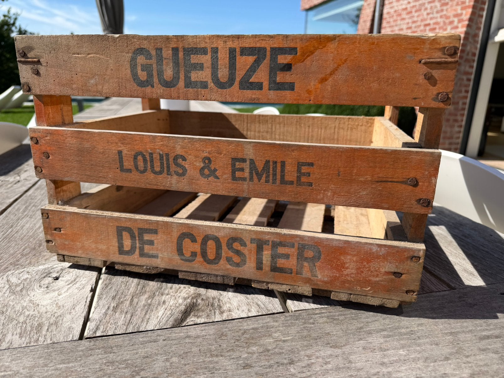 Geuze houten krat 1965 Louis&Emile De Coster, Ophalen, Zo goed als nieuw