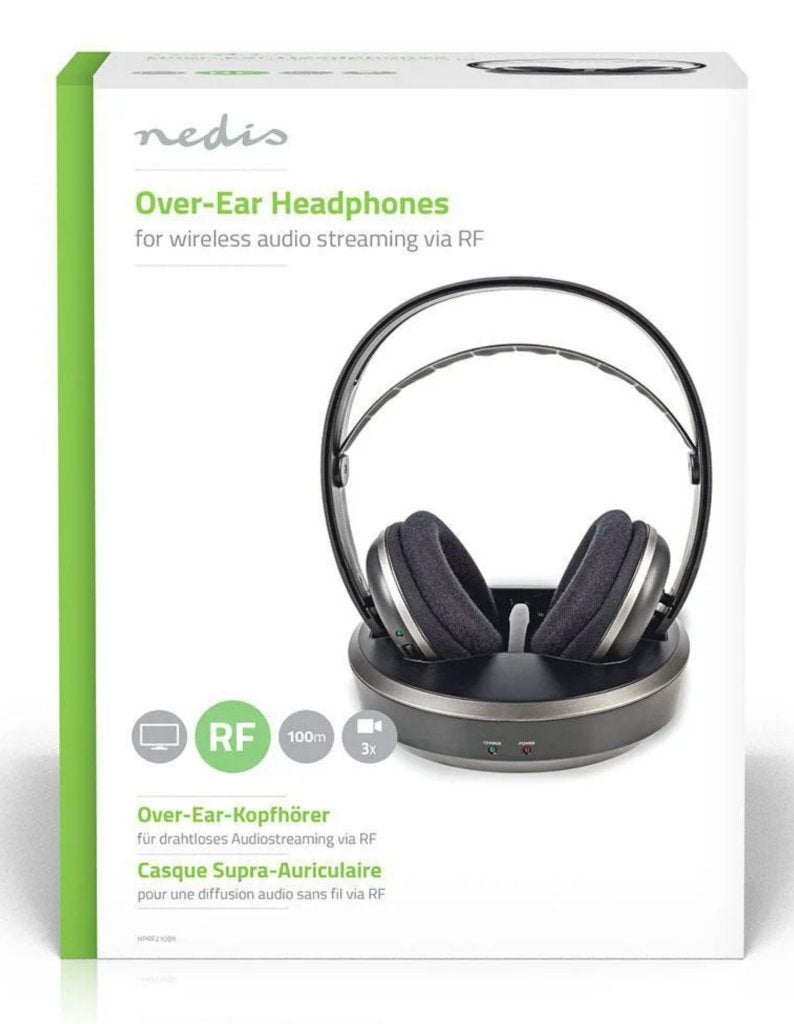 Nedis draadloze stereo hoofdtelefoon met oplaadstation, Audio, Tv en Foto, Hoofdtelefoons, Nieuw, Over-ear, Overige merken, Draadloos