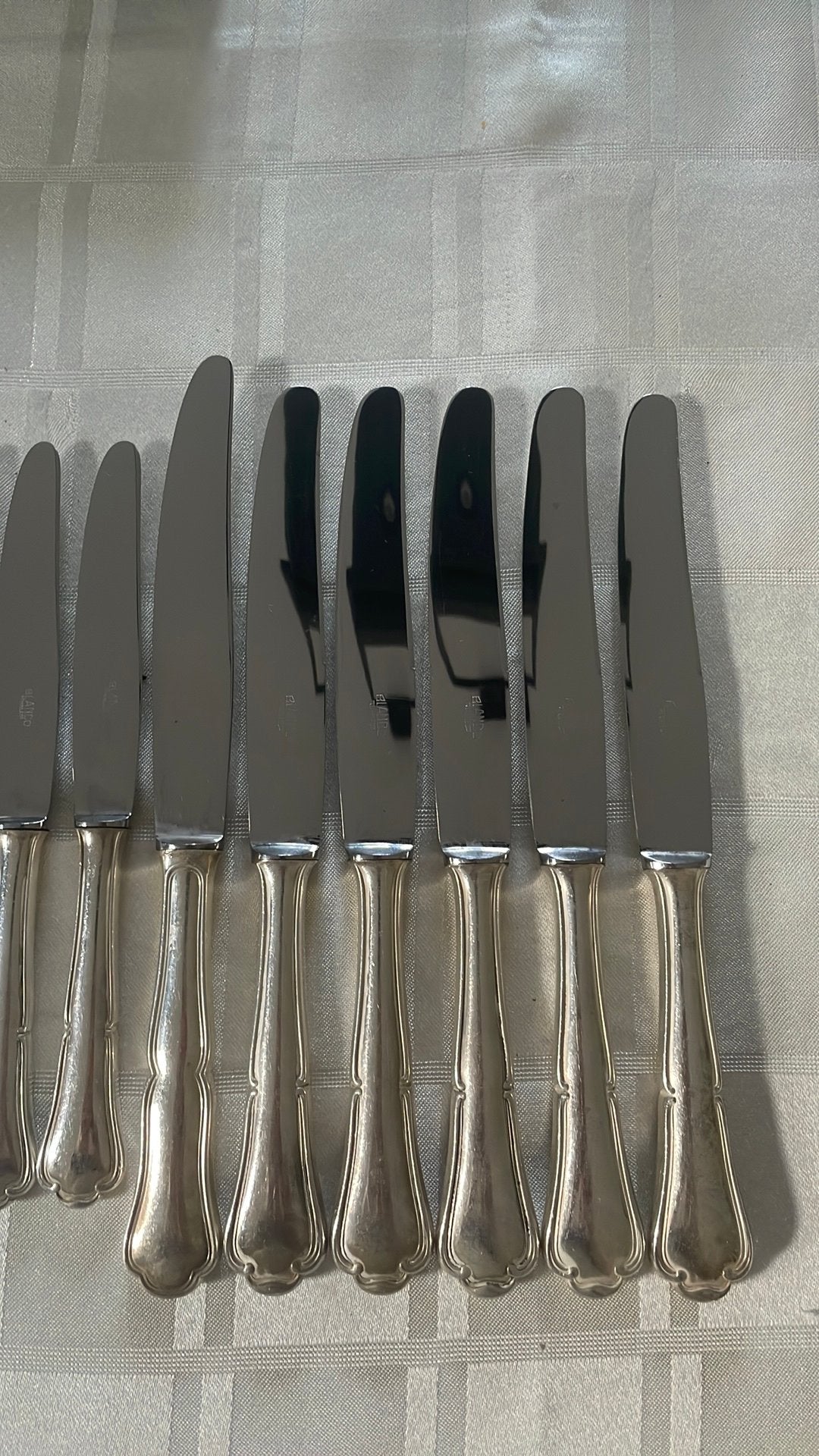 2x6 verzilverde messen van Blanco, Huis en Inrichting, Keuken | Bestek, Los bestek, Ophalen of Verzenden, Zo goed als nieuw, Inox of Chroom