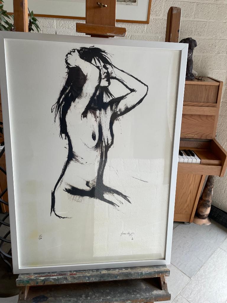 Lithographie de femme sensuelle - noir et blanc 1973, Antiquités & Art, Art | Lithographies & Sérigraphies, Enlèvement
