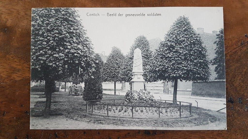 Postkaart Kontich Contich Beeld gesneuvelde soldaten, Verzamelen, Ophalen of Verzenden, Voor 1920, Ongelopen, Antwerpen