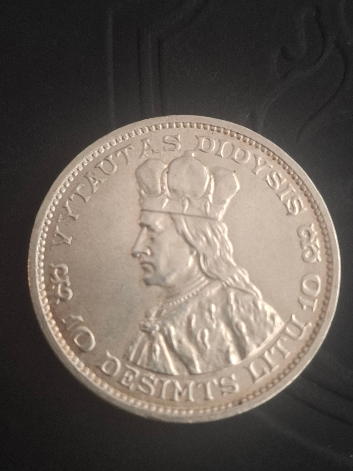 Zeldzame Litouwse 10 Litu zilveren munt 1936, Ophalen of Verzenden