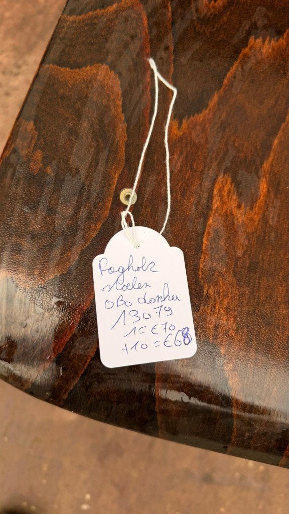 Vintage Pagholz OBO Eromes stoelen |54 op voorraad, Gebruikt, Bruin, Ophalen of Verzenden, Hout