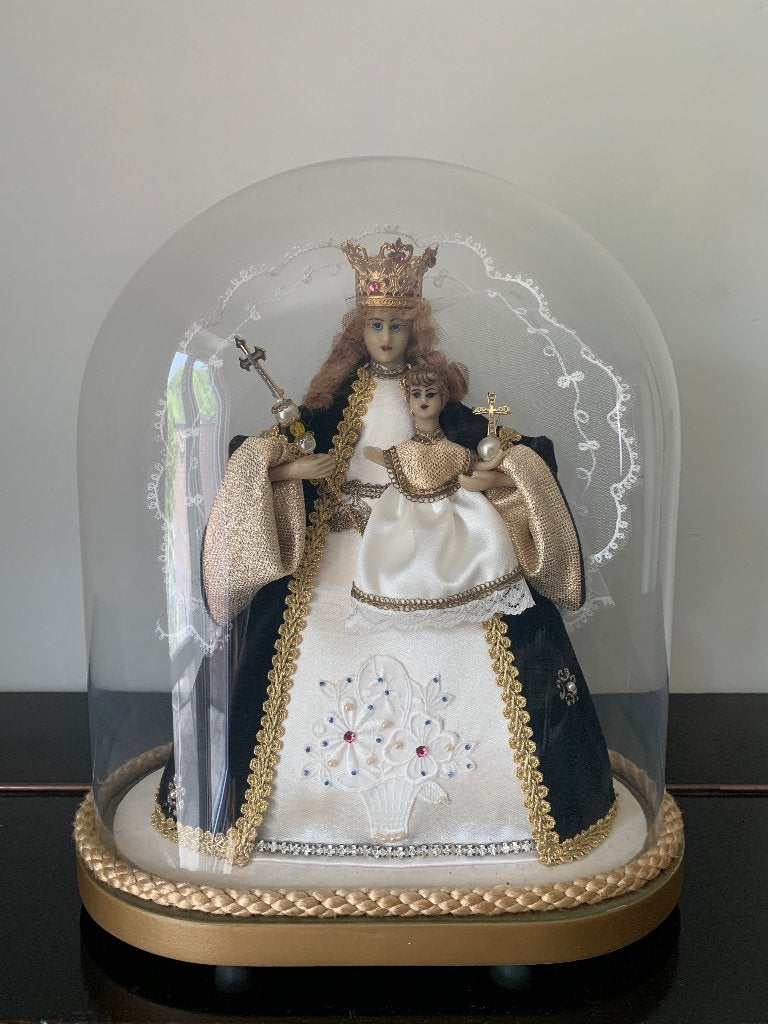 Maria met het Kind Jezus onder een glazen stolp, Antiek en Kunst, Antiek | Religieuze voorwerpen, Ophalen